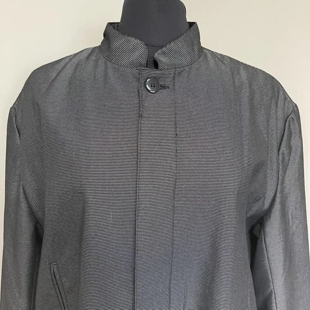 FLORENZI Collection Vintage 80s 90s Black Gray Blazer Jacket Size XL - Picture 2 of 13